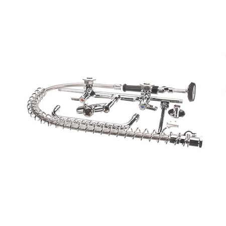 T&S Brass Pre-Rinse, Wall Mount Base, 8 Centers, 6 Wall Br 5PR-8W10